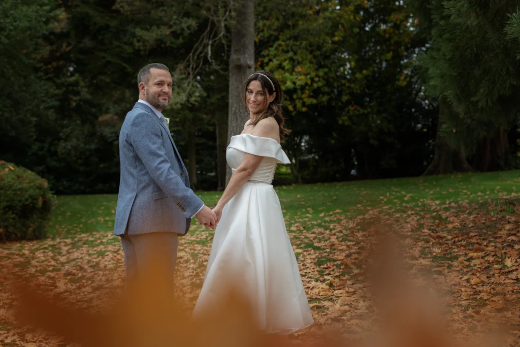 Kilworth House Wedding Photographer Bride & Groom in the gardens